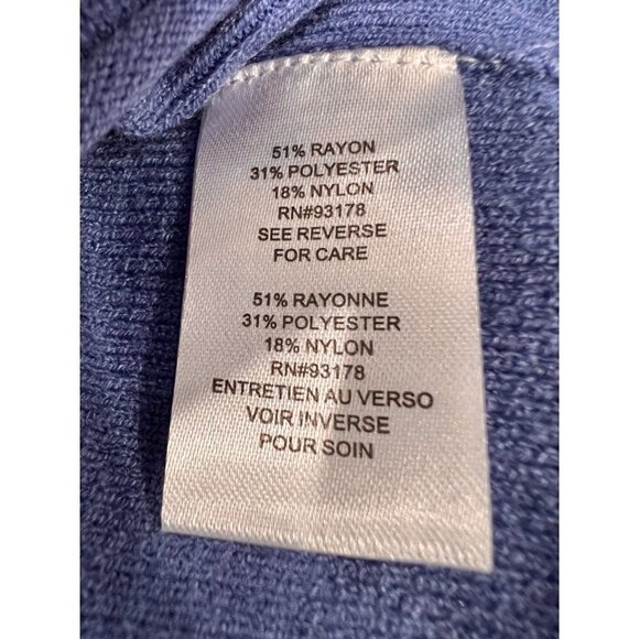 NWD Tahari Women's Size L Blue Wave V-Neck Sweater MSRP $68 "thread pulls" - Picture 10 of 11